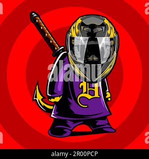 cartoon boy wearing motorcycle helmet template Stock Vector
