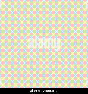 Soft pastel geometric pattern with intersecting lines and circles in a repeating grid Stock Photo