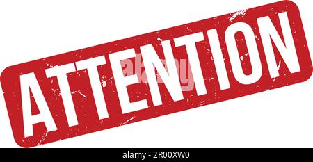 Red Attention Rubber Grunge Stamp On White Background Stock Vector