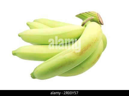 Comb of raw cavendish bananas isolated on white background Stock Photo