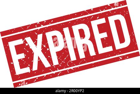 Expired Rubber Stamp. Red Expired Rubber Grunge Stamp Seal Vector Illustration - Vector Stock Vector