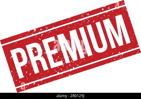 Grunge red premium word rubber seal stamp on white background Stock ...