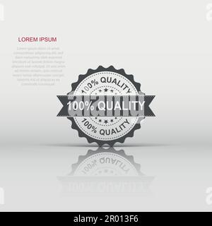 100% quality grunge rubber stamp. Vector illustration on white background. Business concept 100 percent quality stamp pictogram. Stock Vector