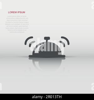 Bell vector icon in flat style. Alarm bell illustration on white isolated background. Handbell sign concept. Stock Vector