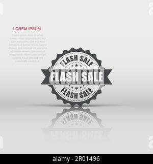 Flash sale grunge rubber stamp. Vector illustration on white background. Business concept sale discount stamp pictogram. Stock Vector