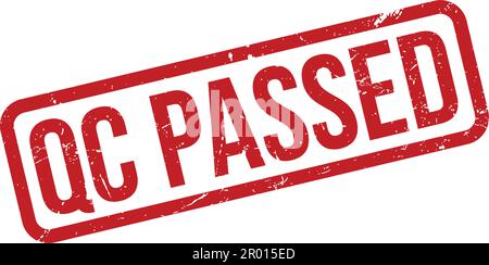 QC Passed Rubber Stamp. Red QC Passed Rubber Grunge Stamp Seal Vector Illustration - Vector Stock Vector
