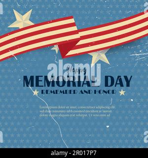 Memorial Day background or banner design with american color flag ...