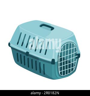 Pet carrier. Vector cartoon illustration. Isolated on white. Stock Vector