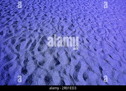 Surreal pop art style blue colored desert sand ripple patterns Stock Photo