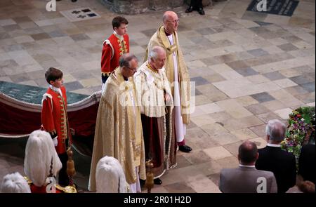 King Charles III arriving at his coronation at Westminster Abbey, London. Picture date: Saturday May 6, 2023. Stock Photo