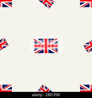 Seamless pattern with British flag, Union Flag or Union Jack, vector illustration Stock Vector