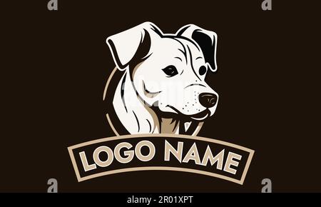 A dog mascot logo design vector. Black and white logo design. Stock Vector