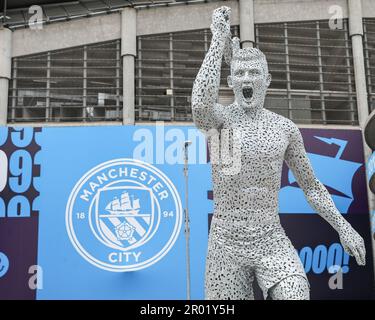 The Aguero Statue during the Premier League match Manchester City vs ...