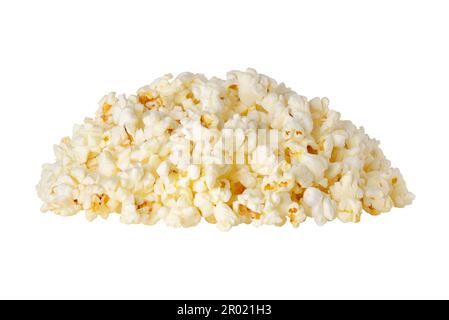 Heap of popcorn isolated on white background with clipping path. Stock Photo