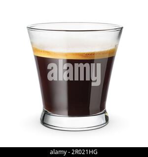 Glass of espresso coffee isolated on white background Stock Photo