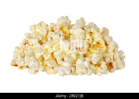 Pile of popcorn isolated on white background with clipping path. Stock Photo