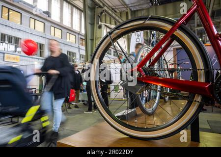 Berlin, Germany. 06th May, 2023. A bicycle is exhibited at the bicycle fair 'VeloBerlin - The Bicycle Festival'. Credit: Christophe Gateau/dpa/Alamy Live News Stock Photo