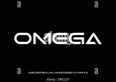 Modern futuristic extended display font vector Stock Vector