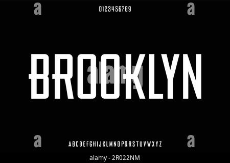 Strong condensed display font vector Stock Vector