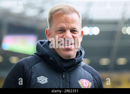 Dresden, Germany. 06th May, 2023. Soccer: 3rd league, SG Dynamo Dresden - SV Wehen Wiesbaden, 35th matchday, Rudolf-Harbig-Stadion. Dynamo coach Markus Anfang is in the stadium. Credit: Robert Michael/dpa/Alamy Live News Stock Photo
