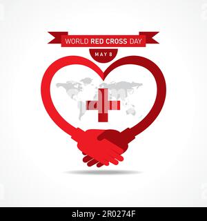 Vector Illustration for World Red Cross Day Concept celebrates on 8th may , It is a health concept Stock Vector