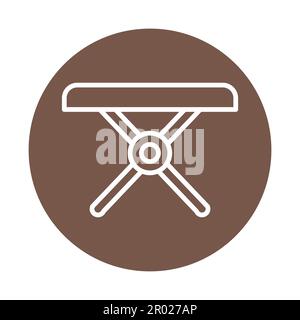 Camping portable chair line color icon. Outline pictogram for web page, mobile app, promo Stock Vector