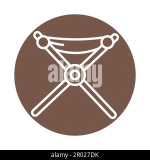 Camping portable chair line color icon. Outline pictogram for web page, mobile app, promo Stock Vector
