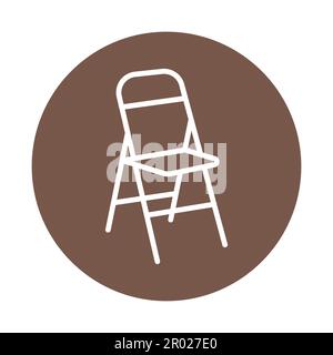 Camping portable chair line color icon. Outline pictogram for web page, mobile app, promo Stock Vector