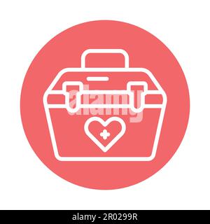 Donor box container color line icon. Isolated vector element. Outline pictogram for web page, mobile app, promo Stock Vector