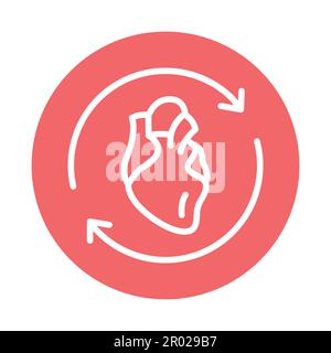 Heart transplant color line icon. Isolated vector element. Outline pictogram for web page, mobile app, promo Stock Vector