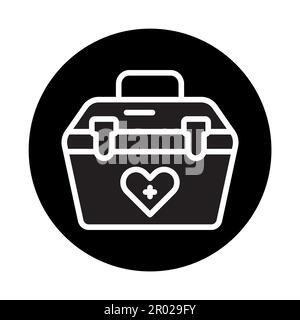 Donor box container color line icon. Isolated vector element. Outline pictogram for web page, mobile app, promo Stock Vector