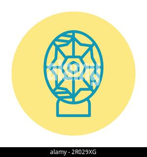 Easter egg line color icon. Isolated vector element. Outline pictogram for web page, mobile app, promo Stock Vector