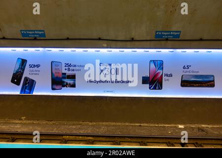 Casper - Turkish smartphone advert in Istanbul metro. Turkey Stock Photo