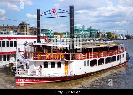 The Elizabethan Moored on the River Thames Stock Photo