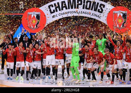 Players of Saudi Arabia's Al Hilal react after their team was defeated by  Japan's Urawa Red Diamonds after the AFC Champions League final match at  Saitama Stadium in Saitama, near Tokyo, Saturday