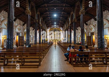 Interior of the San Ignacio de Velasco mission, Unesco site Jesuit Missions of Chiquitos, Bolivia Stock Photo