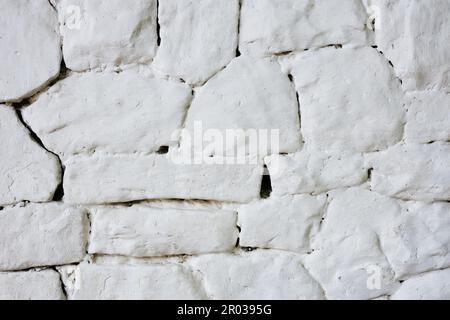 Stone wall. Old chalk stone pattern background. Natural background and wallpaper. Stone texture Stock Photo