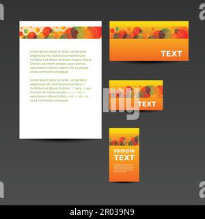 Stationery Template, Corporate Image Design with Colorful Circles Stock Vector