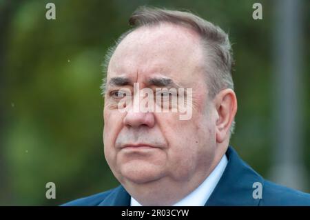 Glasgow, Scotland, UK. 6th May, 2023. Former First Minister Alex Salmond joins Scottish Independence supporters to march from Kelvingrove Park through the city centre to a rally in  Glasgow Green. The event was organised by the group All Under One Banner. Credit: Skully/Alamy Live News Stock Photo