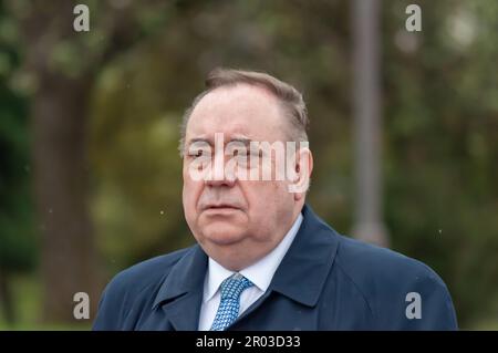 Glasgow, Scotland, UK. 6th May, 2023. Former First Minister Alex Salmond joins Scottish Independence supporters to march from Kelvingrove Park through the city centre to a rally in  Glasgow Green. The event was organised by the group All Under One Banner. Credit: Skully/Alamy Live News Stock Photo