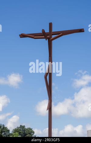 Crucifix in the square of the Sanctuary of Fatima (Portugal) Stock Photo