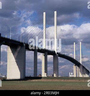 United Kingdom. England. Kent. Dartford. Queen Elizabeth II Bridge. Stock Photo