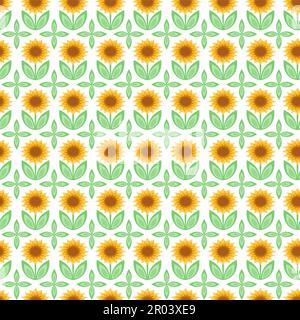 Sunflower seamless pattern. Vector illustration Stock Vector Image ...