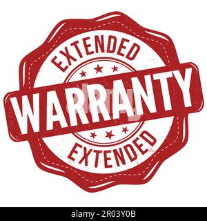 Extended warranty grunge rubber stamp on white background, vector illustration Stock Vector