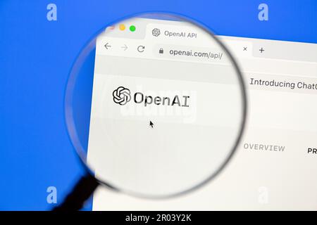 Ostersund, Sweden - Jan 29, 2023: OpenAI api website on a computer screen. OpenAI is an American artificial intelligence research laboratory. Stock Photo