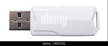 White usb flash drive isolated on the white background Stock Photo