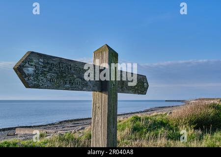 The England Coast Path near Maryport, Cumbria Stock Photo