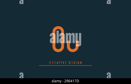 Alphabet letters Modern Creative logo OU , UO Stock Vector