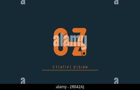 Alphabet letters Modern Creative logo OZ , ZO Stock Vector