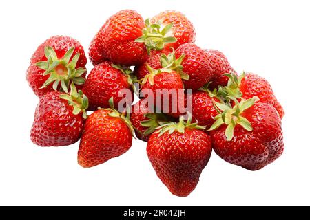 Strawberries. Juicy and fresh strawberries isolated on white background. Strawberry. Stock Photo